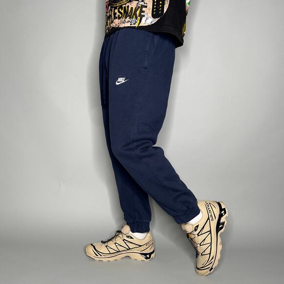 Nike Other - Nike Sweatpants Navy Blue Cotton Joggers White Swoosh
